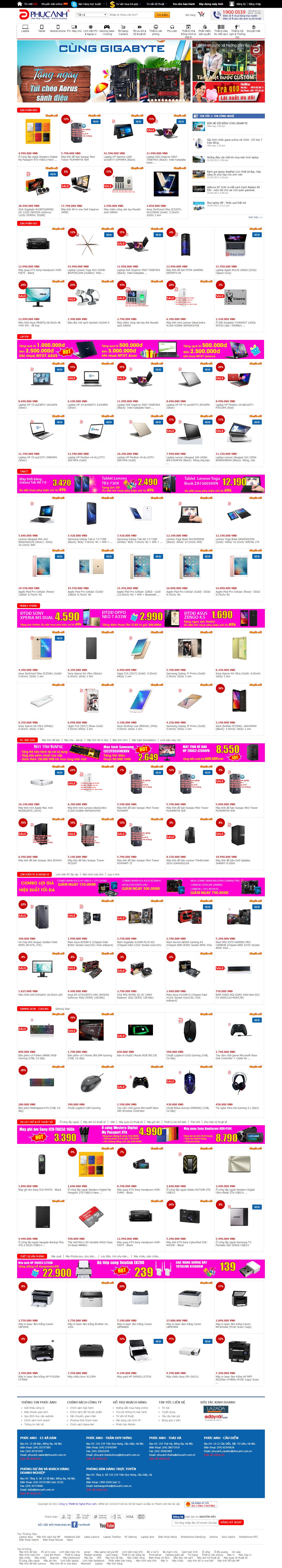 Thiết kế Web siêu thị điện máy đẹp phucanh.vn